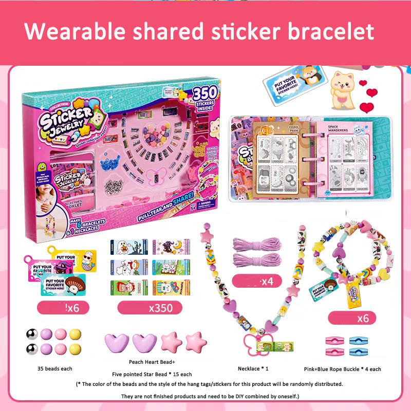 Autocollants de bracelet de perles faits à la main pour enfants, bracelets jouets pour filles