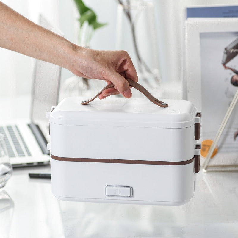 Boîte à lunch électrique doublure en acier inoxydable portable plug-in petite boîte à lunch d’isolation chauffage de la maison boîte à lunch cuisson à la vapeur riz artifa