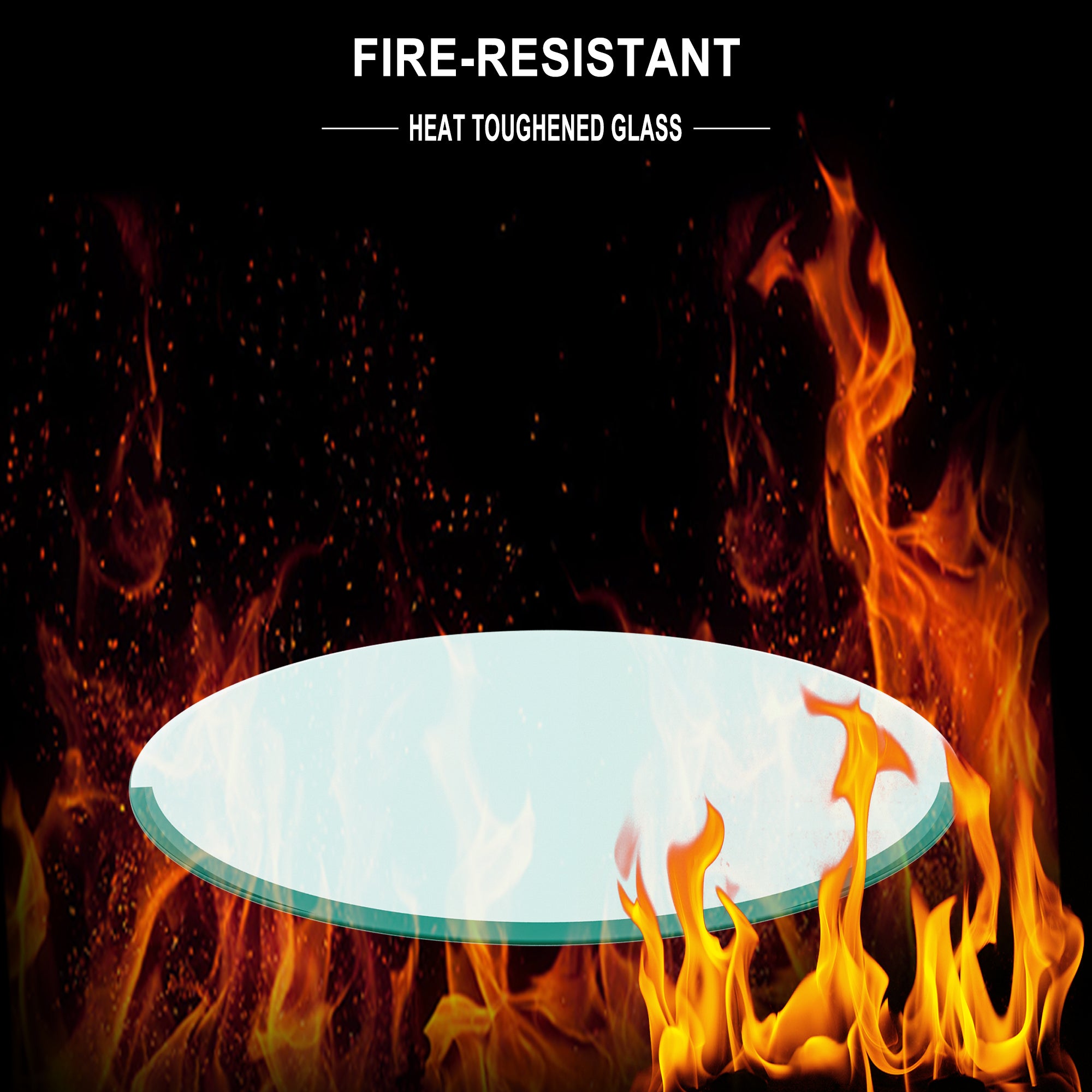 table en verre trempé avec pouf