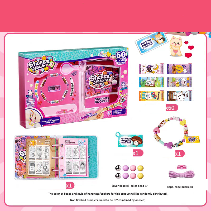 Autocollants de bracelet de perles faits à la main pour enfants, bracelets jouets pour filles