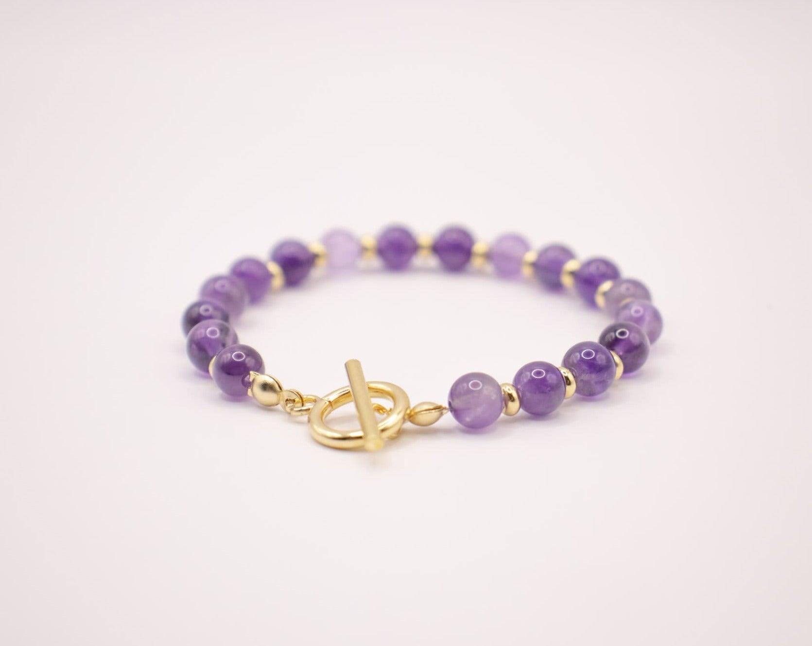 CIRCÉ | Bracelet en Améthyste et acier inoxydable plaqué Or 18 carats