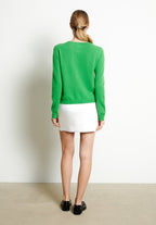 Cardigan cachemire vert femme -