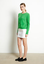Cardigan cachemire vert femme -