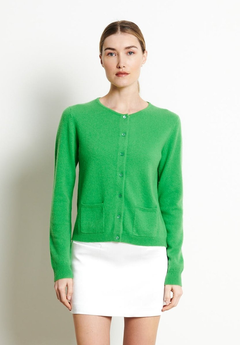 Cardigan cachemire vert femme -