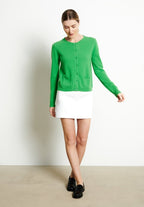 Cardigan cachemire vert femme -